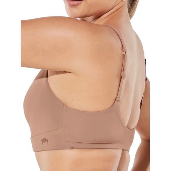 Yitty X Fabletics Smoothed Reality Plunge Bra Size 4X Moody Taupe Padded Sides - Picture 2 of 11